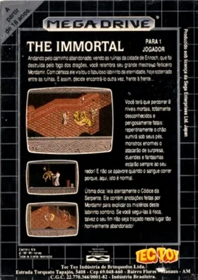 Immortal, The (USA, Europe) box cover back